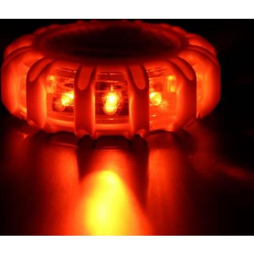 12 LED 8 Modes Emergency Traffic Safety Road Flare Flashing Warning Alarming Light Magnetic Base Disc Beacon For Car Truck Boat