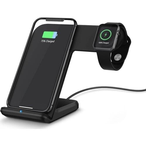 2IN1 For Apple Watch 2 3 4 Quick Wireless Charger Stand For IPhone X XR XS 11Max 8 Samsung S9 S8 Note 8 9 Fast Wireless Charging