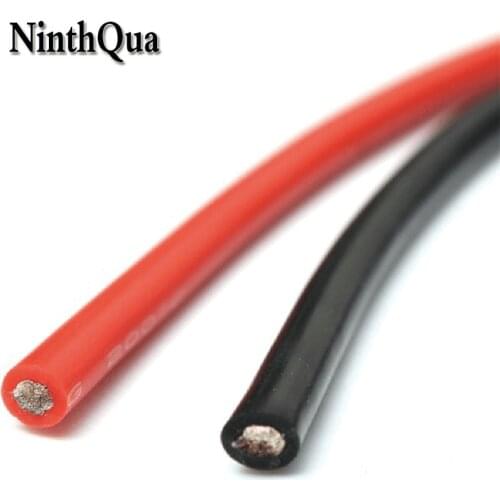 5 meter Red+5 meter Black Color Silicon Wire 8AWG 10AWG 12AWG 14AWG 16AWG Heatproof Soft Silicone Silica Gel Wire Connect Cable