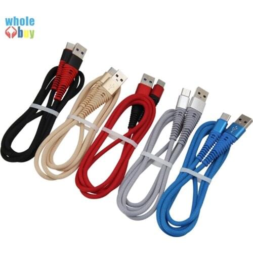 500pcs/lot USB Cable Wholesale 1m Mermaid Nylon Braided Type C 8pin Micro USB Data Sync Charger Cable for IPhone X Huawei Sony