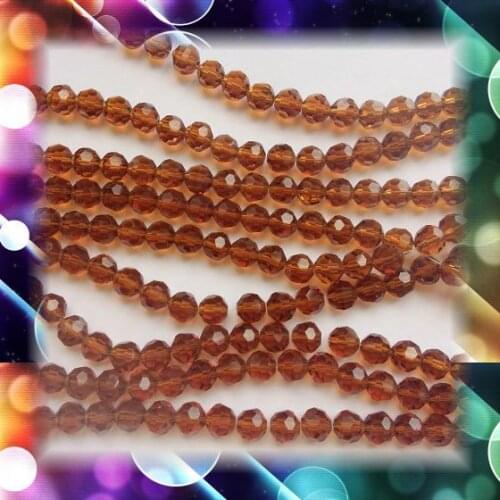 6mm Deep Amber Crystal faceted beads Crystal 32 Faceted Ball beads glass beads for jewerly making