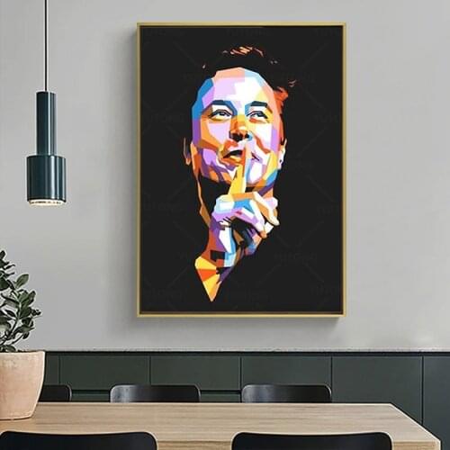 Elon Musk HD Poster and print Decorative Painting Canvas Wall Art Living Room Posters Bedroom Painting home decor frame