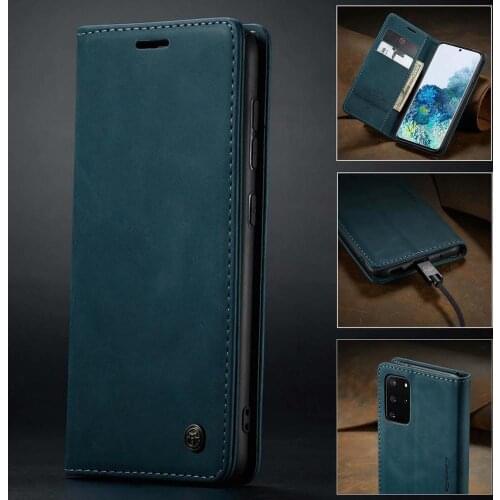 CaseMe Vintage Retro PU Leather Flip Cover For Samsung Galaxy S20+ S20Plus Magnet Wallet Card Slots Cell Phone Cases