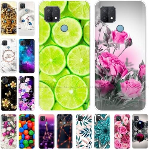 For Oppo A15 Case Flower Soft Silicone Back Case for Oppo A15 Case Protective Phone Cover for OPPOA15 A15 Coque Capa 6.52 inch