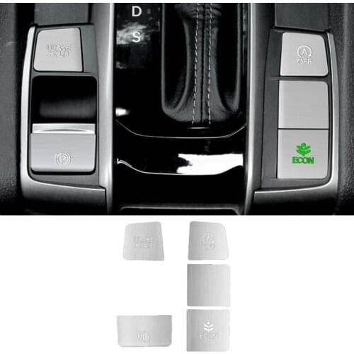 Car Gear Position Handbrake Central Control Button Cover Trim Decor Decoration Cover Trims for Honda Civic 10th 2016 2018 2019