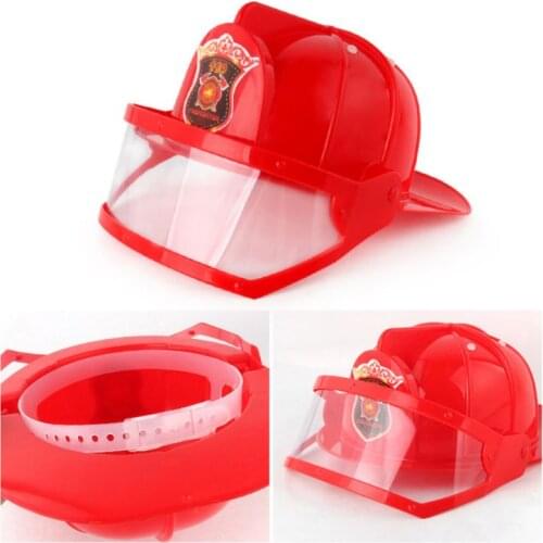 Children Fireman Helmet Firefighter Hat Fancy Dress Accessories Kids Halloween Party Role Play Toy M89C