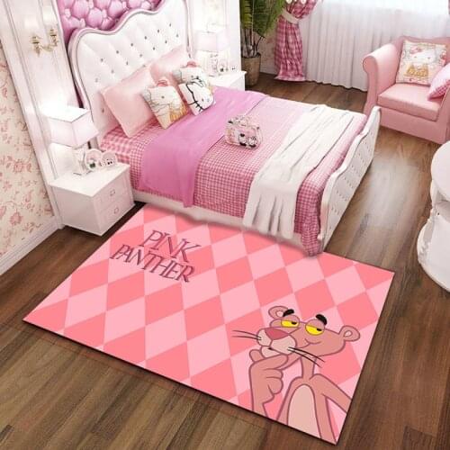 Factory direct cartoon carpet children bedroom bedside blanket creeping Blanket Pink Leopard floor mat can be