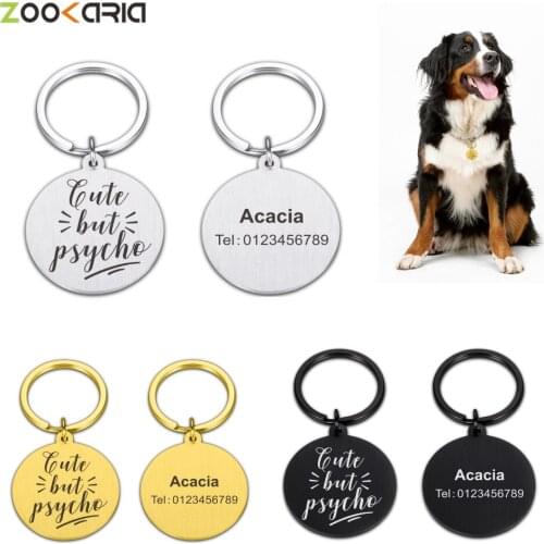 Personalized Collar ID Tag for Pet Dog Cat Customized Dog Name Number Tag Stainless Steel Pet ID Tag Laser Engraving