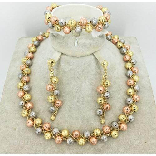 Summer dresses for women gold necklace earrings collection fashion Nigeria wedding African pearl jewelry collection Italian wome