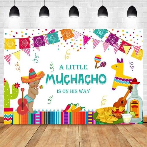NeoBack Mexican Fiesta Baby Shower Backdrop Taco Bout Little Boy Photography Background Fiesta Baby Shower Party Banner Supplies