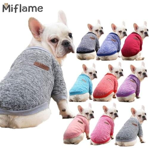 Miflame Solid Small Dogs Clothes Puppy Clothing For Pets Pullover French Bulldog Bully Fashion Dogs Sweatshirt Pet Cat Costume