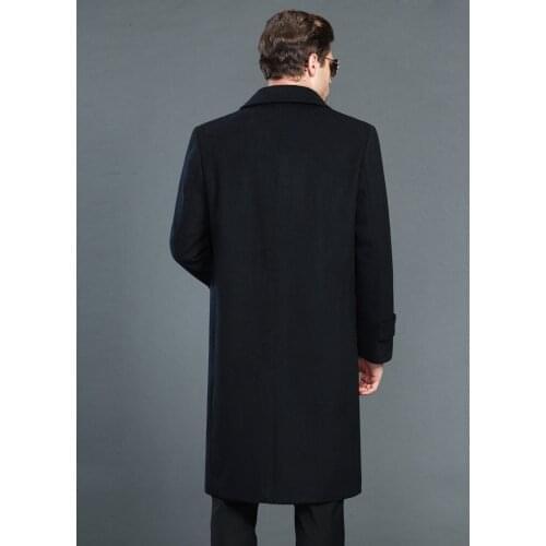 Mens Cashmere Coat Winter Jacket Men Manteau Homme New Casual X-Long pea coat for men Overcoat Plus Size 4XL LX786