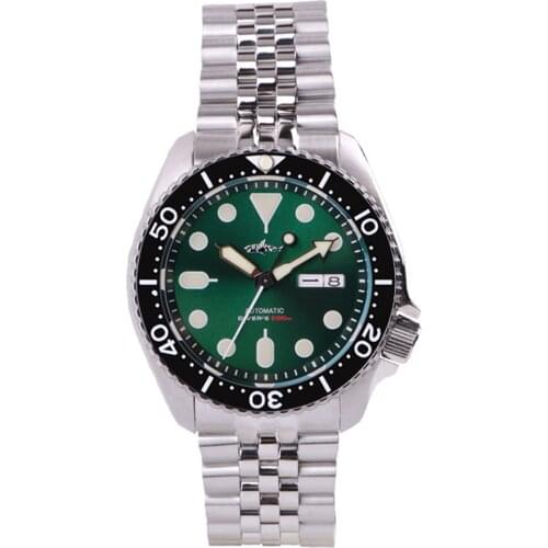 Heimdallr Mens Diver Watch Green Dial Ceramic Bezel Luminous Marks 200M Water Resistance NH36 Automatic Movement Mens Watch