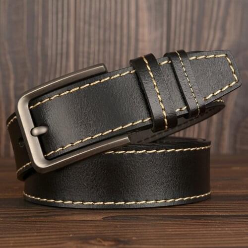 Male belt men trendy genuine leather belts for man luxury High Quality Brand Casual Strap Fancy Vintage for Jeans