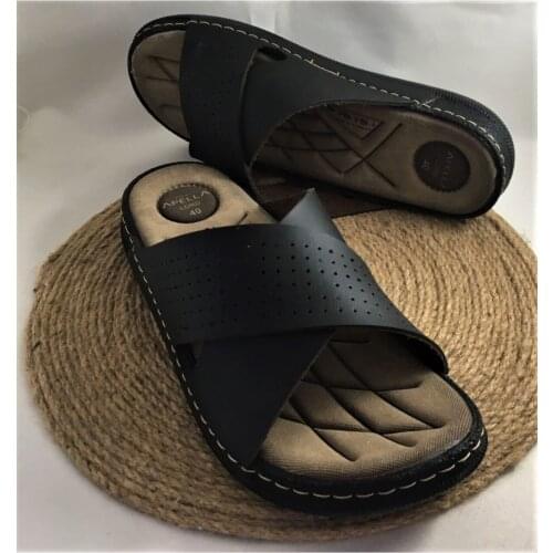 Soft Leather Heel Spurs Anti Orthopedic Light Base Men 'S Slipper, Casual, High Quality, Sturdy, Daily, holiday, Home