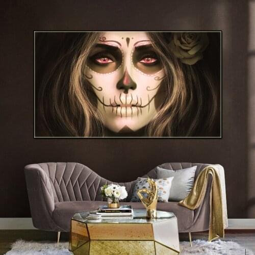 Day Of The Dead Girl Wall Posters And Prints Nordic Beautiful Woman Art Paintings Modern Decorative Picture For Living Room Home