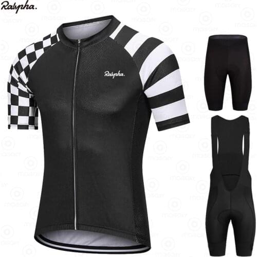 2021 New Raphaful Summer Cycling Jersey Set Breathable Team Racing Sport Bicycle Jersey Mens Cycling Clothing Short Bike Jersey