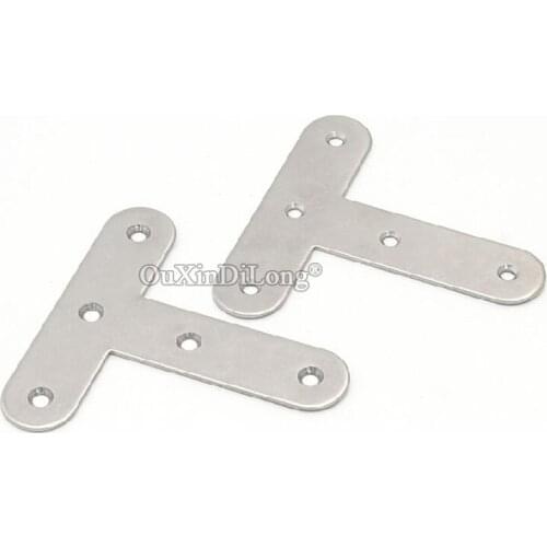 New 20PCS 18X75X75mm 304 Stainless Steel T Furniture Reinforced Corner Braces Board Frame Shelves Support Brackets Connectors