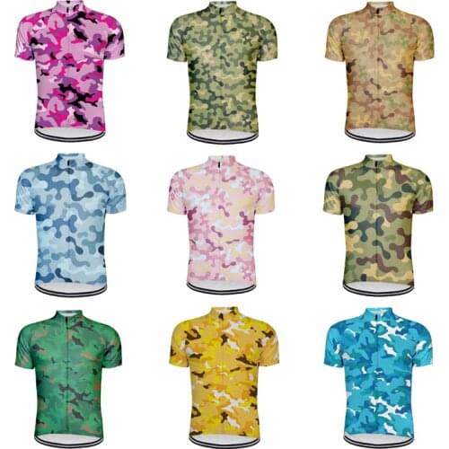 New Military camouflage Men pro team Cycling Jerseys Short Sleeve Mtb Bicycle army Cycling Clothing Maillot Ciclismo Hombre