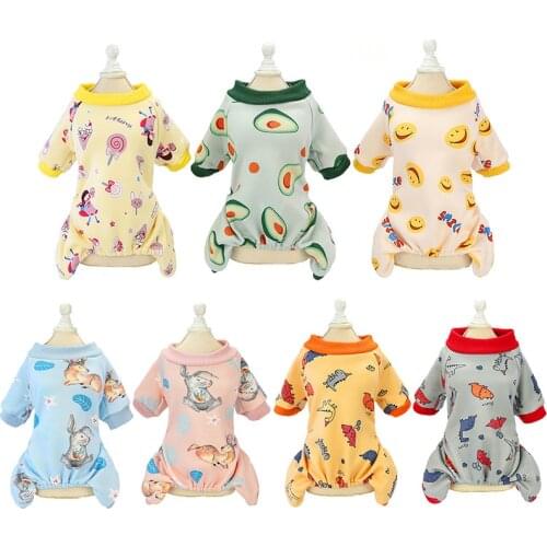 Autumn Puppy Dog Jumpsuit for Small Dogs Cute Print Pet Clothes Cat Clothing Chihuahua Maltese Pajamas Rompers ropa perro grande