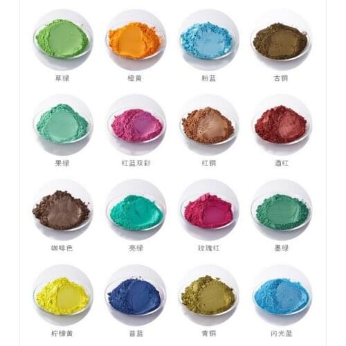 40 Colors 10g Optional Pearlescent Powder Pigment Car Paint Nail Polish Mica Nail Glitter Pearl Powder Dye Soap Pigment