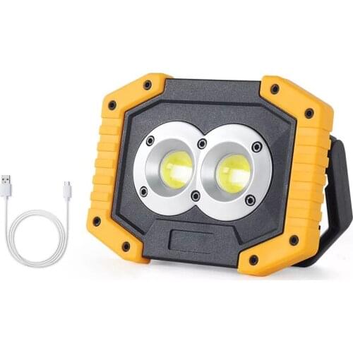 Portable LED Flood Light Outdoor Camping USB Charging Dimmable Flashlight 20W Outdoor Waterproof IP65 Outdoor COB Spotlight