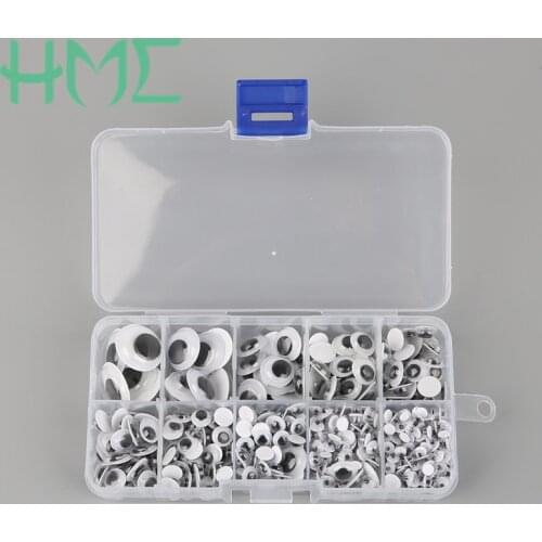 10 grid boxed 600PCS Self-adhesive Mixed Random Approx 5-15mm Dolls Eye For Toys Googly Eyes Used For Doll Accessories DIY Craft
