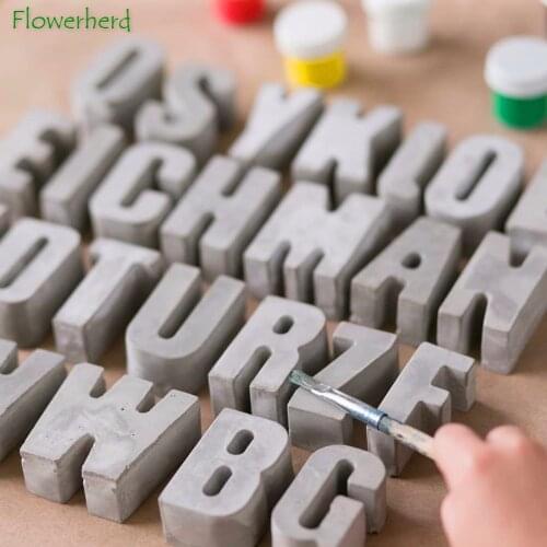 Alphabet Concrete Silicone Molds Cement Capital Letters Number Mould Cake Resin Mold DIY Plaster Handmade Home Decorations Tools