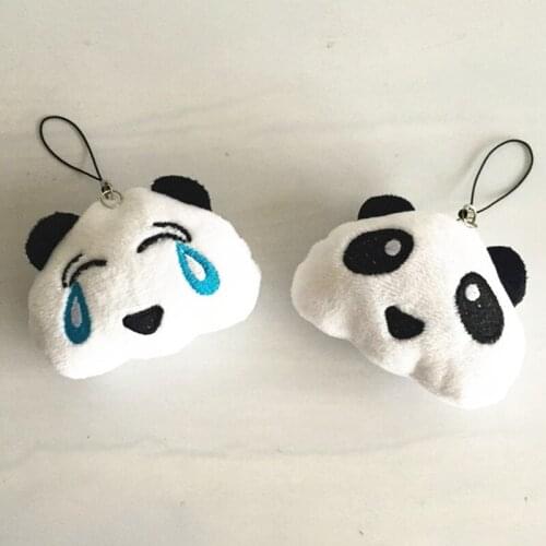 Cute 3D Panda Plush Doll Keychain Fluffy Pom Pom Bear Pendant Purse Bag Charms Cry Bearcat Toy Key Ring Holder Party Gifts