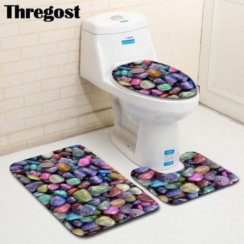 Modern Microfiber Bathroom Mats Non Slip Shower Mat Water Absorption Rug Bathroom 3pcs Toilet Carpet Shower Floor Rugs