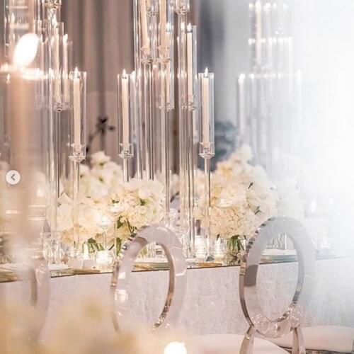 Wedding Table Decoration Gold clear Holder Centerpieces tall crystal flower stand for weddings yudao138