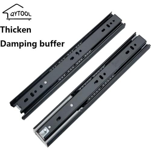 Three-Section Cabinet Slides Furniture Hardware Kitchen Soft Close Drawer Track Rail Sliding Buffer Damping Drawer Slides