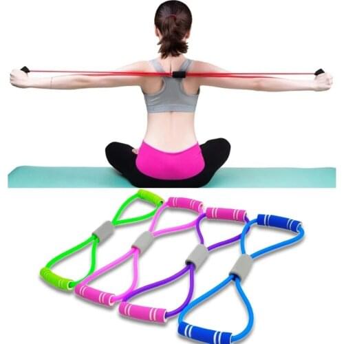 Yoga Gum Fitness Resistance Chest Expander Rope 8 Word Breast Expander Slimming Rubber Workout Muscle Trainning Elastic Band