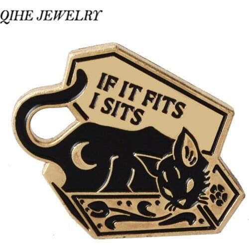 QIHE JEWELRY Box Cat Pins Cat in Box Lapel pins Cute Kitten Brooches Animal Jewelry Gift for men women