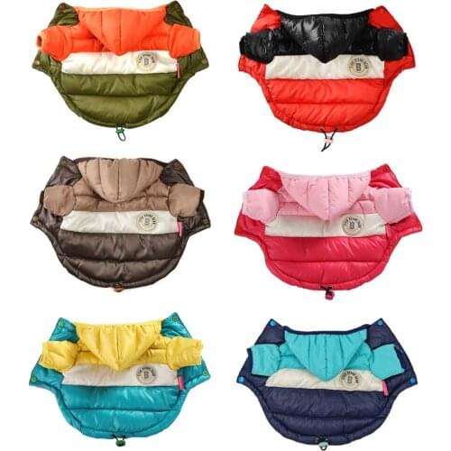 Winter Pet Dog Clothes Waterproof Hooded Jacket Pets Dogs Clothing Small Large Dogs Thick Cotton Coat For Labrador Jacket