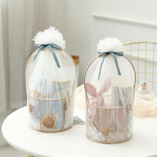 Golden Iron Basket Wedding Candy Box Candy Bag Baby Shower Souvenir Bridesmaid Gift Wedding Favors Chocolate Paper Gift Box