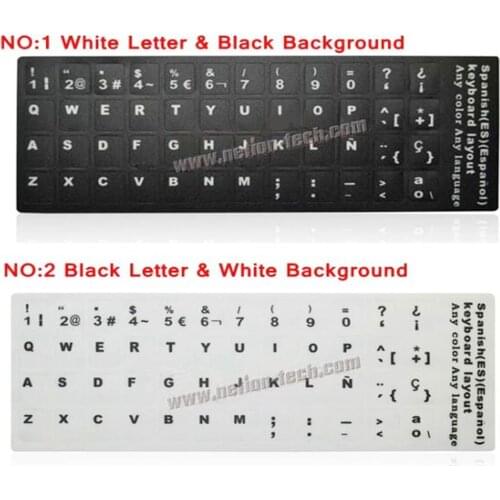 10pc/lot Spanish keypad label sticker, Eco-environment Plastic Spanish keyboard stickers for Laptop/computer