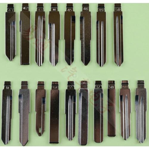 18Pcs/Lot Folding key blade Full Types Car key embryo replacing the key head Remote Key Blade Middle Slot B NO 41-60