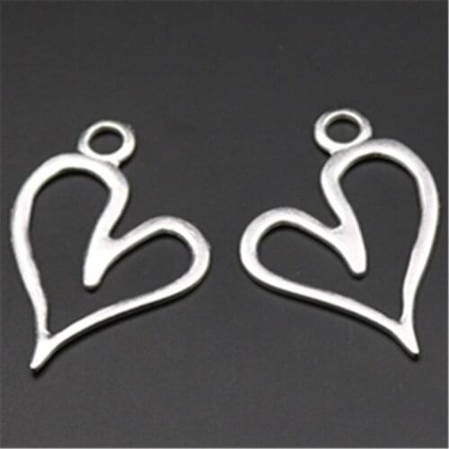 3pcs Silver Color irregular heart-shaped charm necklace bracelet DIY fashion jewelry jewelry pendants show A668