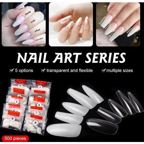 500pcs Fake Nail Tips Natural Nail Pvc Material Covers French Nail Style Smooth Surfaces Nail DIY Salon Perfect Gift For Women