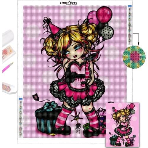 5D DIY Diamond Painting Kits Cartoon Little Girl Doll Full Round With AB Drill Embroidery Mosaic Home Decor Art