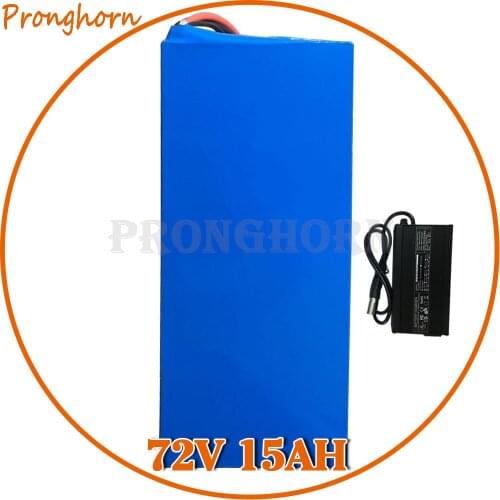 High Power 72V 2000W Lithium Battery Pack 72V 15Ah Electric Bike Battery 72V 15Ah Lithium Battery with 40A BMS +84V 2A Charger