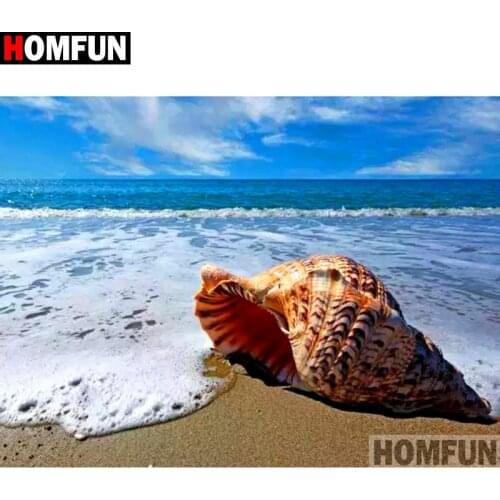 HOMFUN Full Square/Round Drill 5D DIY Diamond Painting "Conch landscape " Embroidery Cross Stitch 3D Home Decor A12748