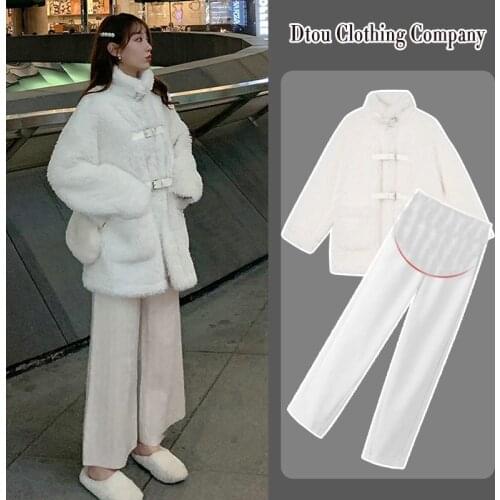 A Large Number of Spot Goods 2020 New Trendy Mom Lambswool Maternity Coat Autumn and Winter New Trendy Mom Casual