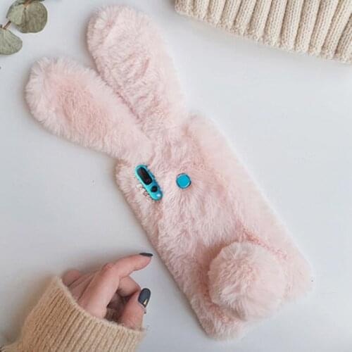 Fluffy Rabbit Silicone P40 Pro Phone Case For huawei Y6p Y6 Y7 Y9 2019 10i Honor 8A 9A 9C 8X 9X lite Coque Cover honor 20 e 30 s