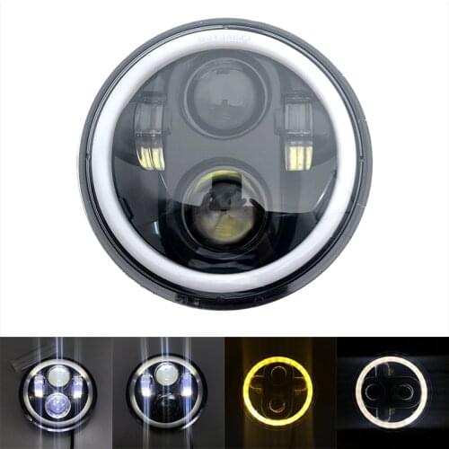 Black Chrome 5.75" HID LED Headlight High/Low Beam 5 3/4" Front Driving Headlight Headlamp Projector For 5.75Inch Headlights