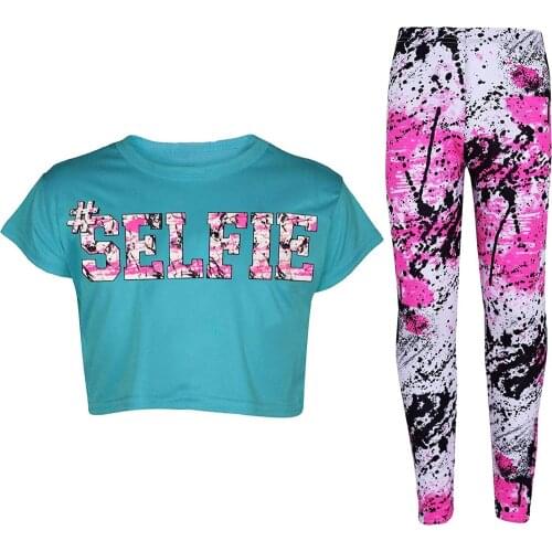 Kids Clothes Camouflage T-shirt Print For Girls And Boys From 5 To13 Years Suit Pajamas Set Letter Print Tops+ Pant Outfits