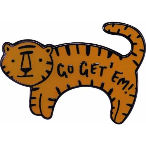 Go Get 'Em Tiger Pin Brooch Perfect for celebrating a new job, graduation or just for a bit of extra encouragement