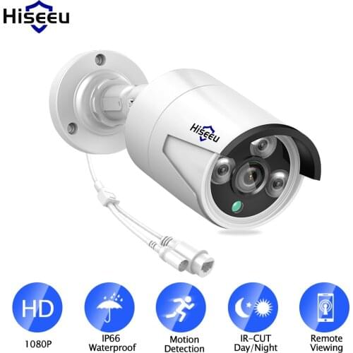 Hiseeu 1080P POE IP Camera 2.0MP Waterproof IP66 indoor Outdoor home security video surveillance ONVIF Bullet H.265 CCTV Camera