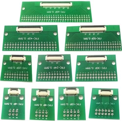 FPC Cable 6 8 10 12 20 30 40 50 60PIN 0.5 mm pitch and 6 8 10 12 20 24 26 30 34 40Pin 1.0mm pitch Connector SMT Adapter each 1pc